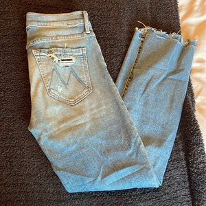 RASCAL SNIPPET CHEW STRAIGHT-LEG ANKLE JEANS IN PUSH THE ENVELOPE Mother Jeans